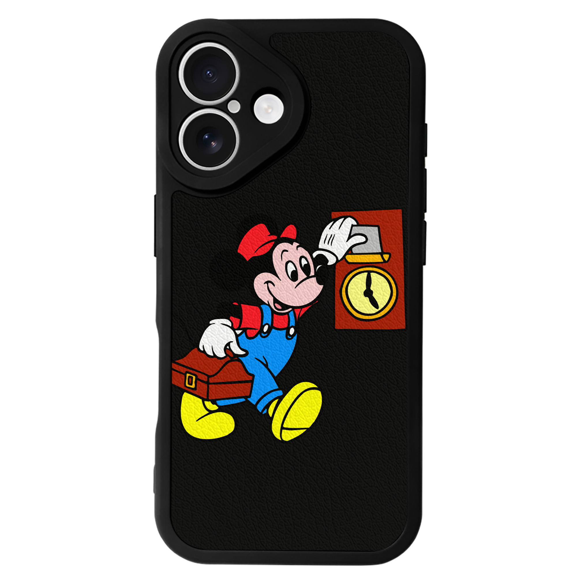 （画像用） ミッキーマウス Mickey Mouse 【iPhone 16シリーズ対応】シリコンスマホケース（レザー調） 材質：シリコン